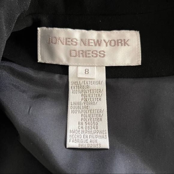 Jones New York Collared Black Button Front Sleeveless Shirt Dress - Picture 6 of 6